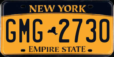 NY license plate GMG2730