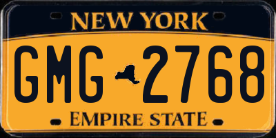 NY license plate GMG2768