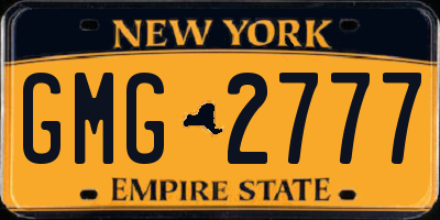 NY license plate GMG2777