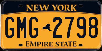 NY license plate GMG2798