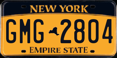 NY license plate GMG2804
