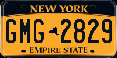 NY license plate GMG2829