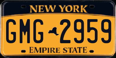 NY license plate GMG2959