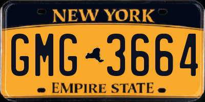 NY license plate GMG3664