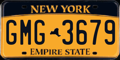 NY license plate GMG3679