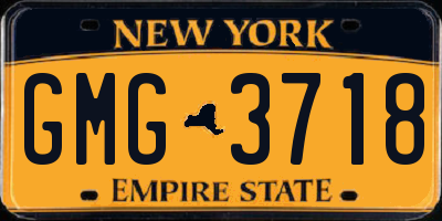 NY license plate GMG3718
