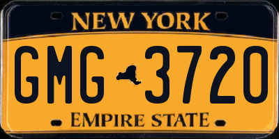 NY license plate GMG3720