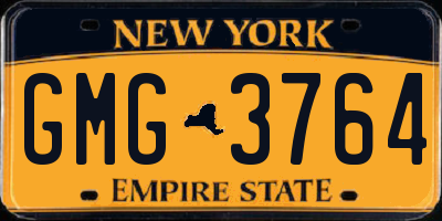 NY license plate GMG3764