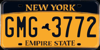 NY license plate GMG3772