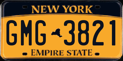 NY license plate GMG3821