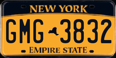 NY license plate GMG3832