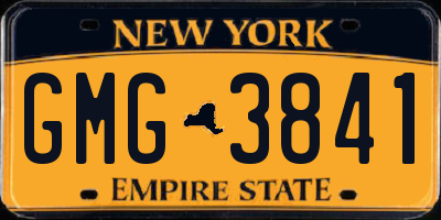 NY license plate GMG3841