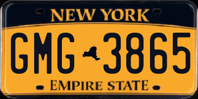 NY license plate GMG3865