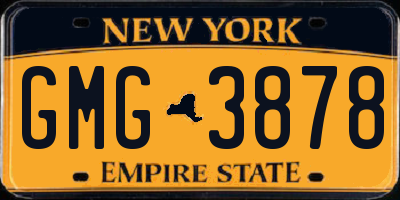 NY license plate GMG3878