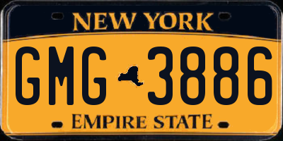NY license plate GMG3886