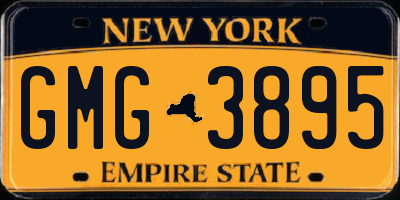 NY license plate GMG3895