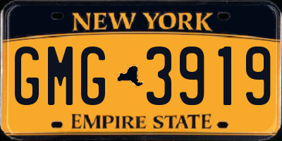 NY license plate GMG3919
