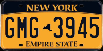 NY license plate GMG3945