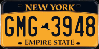 NY license plate GMG3948