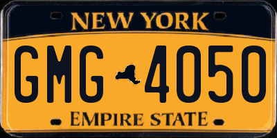 NY license plate GMG4050
