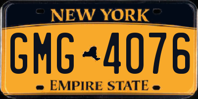 NY license plate GMG4076