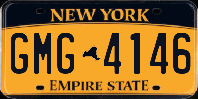 NY license plate GMG4146