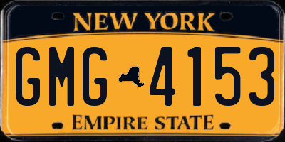 NY license plate GMG4153