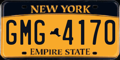 NY license plate GMG4170