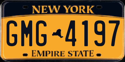 NY license plate GMG4197
