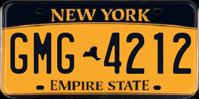 NY license plate GMG4212