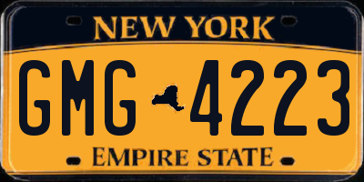 NY license plate GMG4223