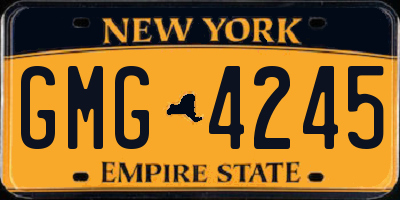 NY license plate GMG4245