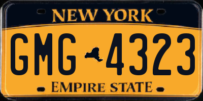 NY license plate GMG4323