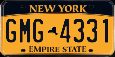 NY license plate GMG4331
