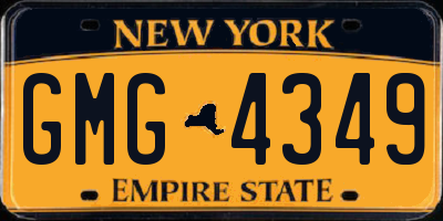 NY license plate GMG4349