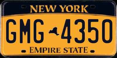 NY license plate GMG4350