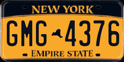 NY license plate GMG4376