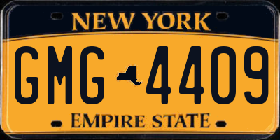 NY license plate GMG4409