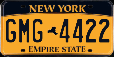 NY license plate GMG4422