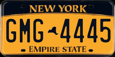 NY license plate GMG4445