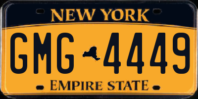NY license plate GMG4449