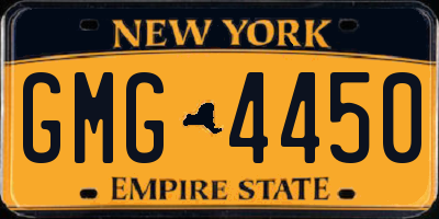 NY license plate GMG4450