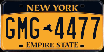 NY license plate GMG4477