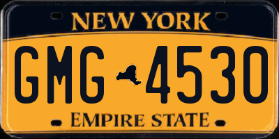 NY license plate GMG4530