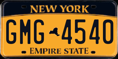 NY license plate GMG4540