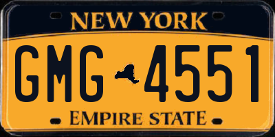 NY license plate GMG4551