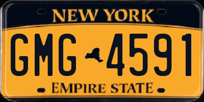NY license plate GMG4591