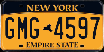 NY license plate GMG4597