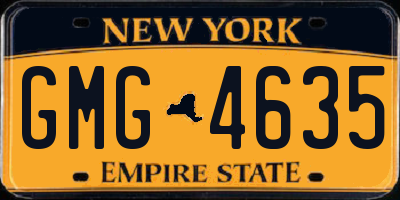 NY license plate GMG4635