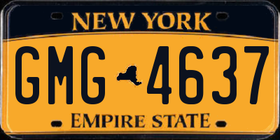 NY license plate GMG4637